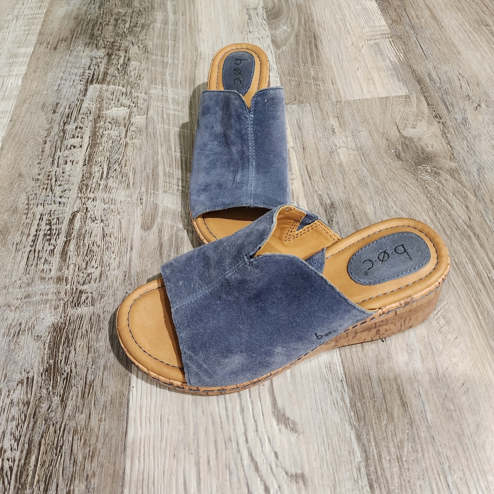 b.o.c. Denim Blue Wedge Sandals - Picture 2 of 8